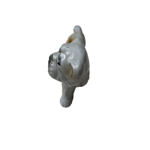Bulldog Ceramic Porcelain Figurine JAPAN Puppy Dog Collectible 3" Long - Picture 3 of 6